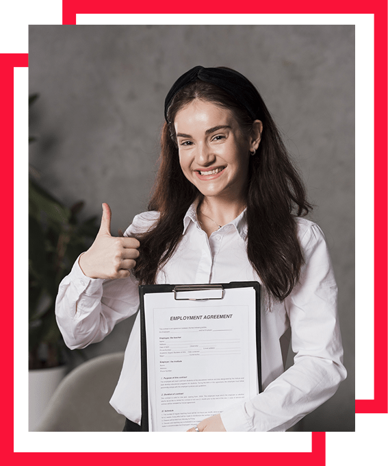 Professional holding resume